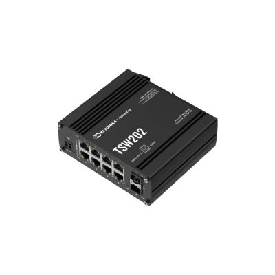 2. Teltonika TSW202 Switch 8x RJ45 1Gb, 2x SFP L2 PoE+