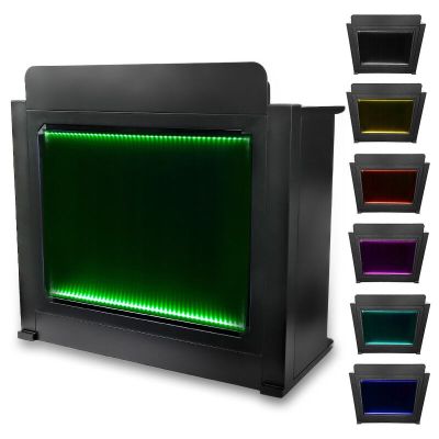 8. DJ BOOTH BK – DJ-Pulttisch, RGB-LED-beleuchtete Tafel, Fernbedienung, Stifte, Abdeckung