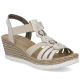 Bequeme beige Espadrille-Sandalen für Damen, Modell Rieker 619B2-60