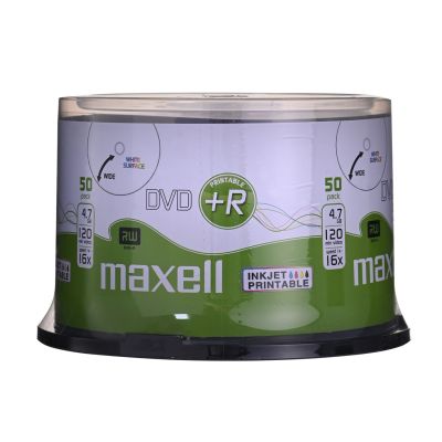 3. MAXELL DVD+R 4,7 GB, 50 Stück pro Spindel. 16-fache Schreibgeschwindigkeit, 120 Min. Bedruckbare Discs für Tintenstrahldrucker. Verwendungszweck: Multimedia.