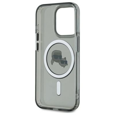 7. Karl Lagerfeld KLHMP15XHLSKCK iPhone 15 Pro Max 6,7" schwarz/schwarzes Hardcase IML Metal Karl&Choupette Head MagSafe