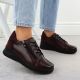 6. Bordeauxfarbene Damen-Lederschuhe mit Keilabsatz Vinceza 39964