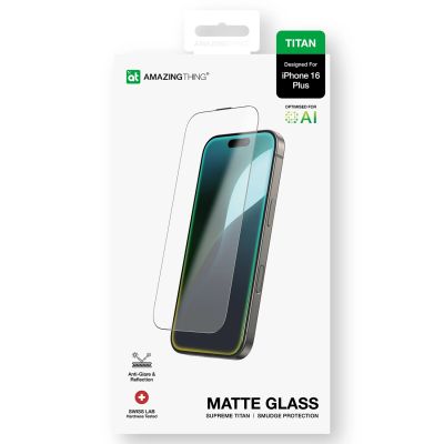 12. AmazingThing Titan Matte Glass Panzerglas für iPhone 16 Plus