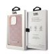 8. Karl Lagerfeld Leder-Monogramm-Metall-Logo-Hülle für iPhone 15 Pro – Rosa
