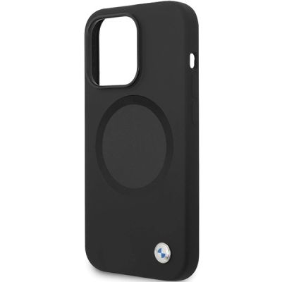 6. BMW BMHMP14LSILBK2 Hülle für iPhone 14 Pro – schwarz Signature Liquid Silicone MagSafe