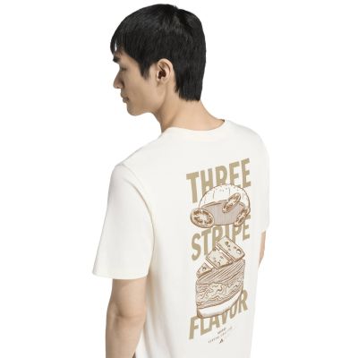5. adidas Herren-T-Shirt mit Burger-Motiv, cremefarben, KT9723