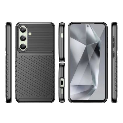 3. Thunder Case Hülle für Samsung Galaxy S24 FE Silikon Panzerhülle - Schwarz