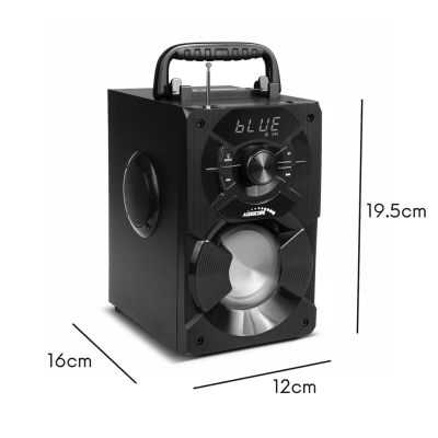 7. Audiocore tragbarer Bluetooth-Lautsprecher, FM-Radio, SD/MMC-Kartensteckplatz, AUX, USB, Fernbedienung, AC730