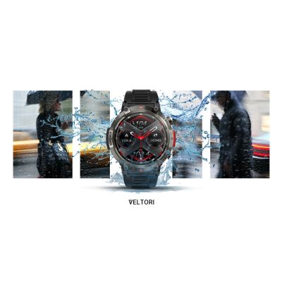 21. VELTORI VT140-1 Smartwatch Schwarzes Silikonarmband