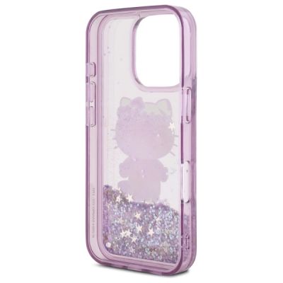 7. Hello Kitty Liquid Glitter 50TH Anniversary Party Hülle für iPhone 16 Pro – Lila