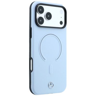 4. Mercedes Leder-3D-MagSafe-Hülle für iPhone 18 Pro Max / 17 Pro Max – Blau