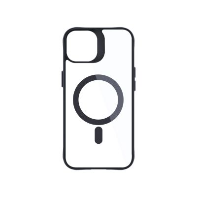 25. 3mk Satin Armor MagCase Hülle mit MagSafe für iPhone 14 Plus – transparent mit schwarzem Rahmen