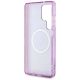 7. Guess Glitzerblumen-Dreieckknöpfe MagSafe-Hülle für Samsung Galaxy S25 Ultra – Lila