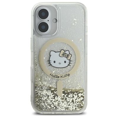 3. Hello Kitty Liquid Glitter Fever MagSafe Hülle für iPhone 16 – Gold