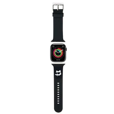 Karl Lagerfeld 3D-Gummi-Choupette-Kopfband für Apple Watch 42/44/45/49 mm – Schwarz