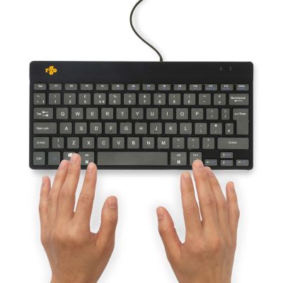 4. Ergonomisches R-Go Compact Break-Keyboard von R-Go Tools mit Break-Software, QWERTY (UK), kabelgebunden, Schwarz