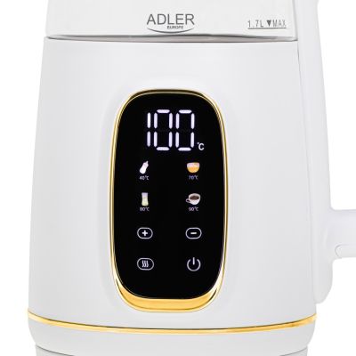 3. Adler AD 1305WG Wasserkocher 1,7 l 2200 W Transparent, Gold, Weiß