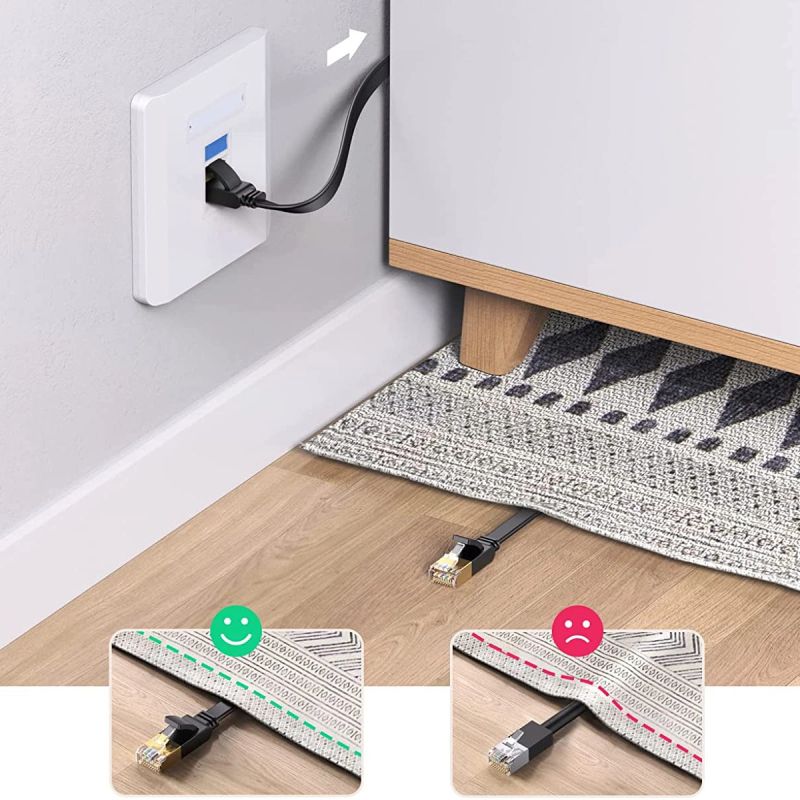 4. Ugreen NW102 50174 flaches LAN-Ethernet-Kabel Kat. 6 2m - schwarz