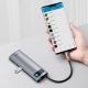 11. Baseus Metal Gleam Series multifunktionaler USB HUB 7in1 Typ C HDMI TF PD Kartenleser grau (WKWG020113)