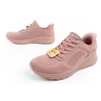8. Skechers Bobs Squad-Chaos bequeme Damen SLIP-INS Sportschuhe rosa