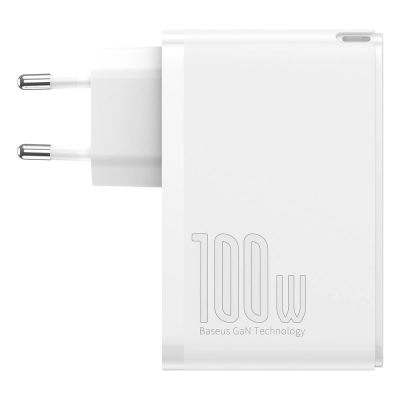 4. Baseus GaN2 Pro Schnellladegerät 100W USB / USB Typ C Quick Charge 4+ Power Delivery weiß (CCGAN2P-L02)