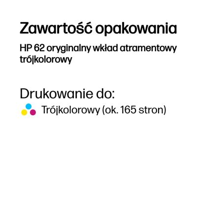 2. HP 62 Original Dreifarben-Tintenpatrone