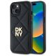 DKNY Quilted Stack Logo Hülle für iPhone 15 – Schwarz