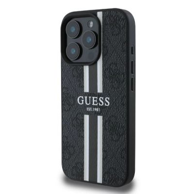 3. Guess 4G Printed Stripes MagSafe-Hülle für iPhone 16 Pro Max – Schwarz