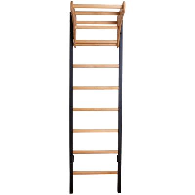 2. Turn-Wandbarren aus Holz und Metall mit 4 Griffen und Holzbank K 211B