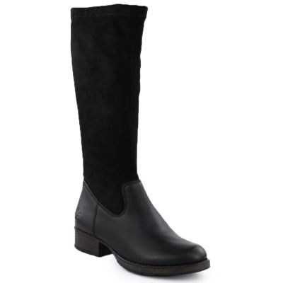 Schwarze Damen-Ankle-Boots aus Leder mit isolierter Sohle, Rieker 9551