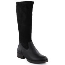 Schwarze Damen-Ankle-Boots aus Leder mit isolierter Sohle, Rieker 9551
