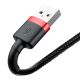4. Baseus Cafule USB-A / Lightning 2A QC 3.0 Kabel 3 m - Schwarz und Rot