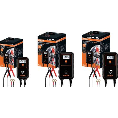 5. BATTERYcharge 904 Ladegerät, Ladespannung: 6/12 V OSRAM, Ladestrom: 4 A, Versorgungsspannung: 230 V, Batterietyp: AGM/Li-Ion/VRLA