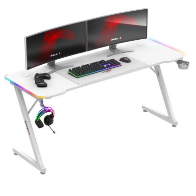 6. Huzaro Hero 4.8 Weißer RGB-Gaming-Schreibtisch