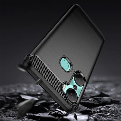 3. Carbon Case Hülle für Infinix Hot 12 Pro flexible Silikon Carbon Hülle schwarz