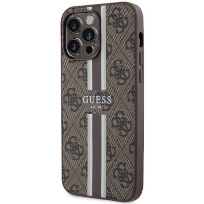 2. Guess 4G Printed Stripes MagSafe-Hülle für iPhone 15 Pro Max – braun