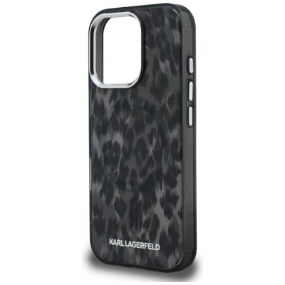 6. Karl Lagerfeld IML MagSafe-Hülle mit Leopardenmuster für iPhone 16 Pro Max – Schwarz