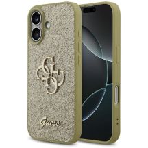 Guess Fixed Glitter Big 4G Hülle für iPhone 17 - Gold