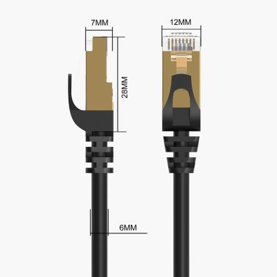4. Orico PUG-C7 CAT7 10 Gbit/s RJ45 Ethernet-Netzwerkkabel, rund, 30 m, Schwarz