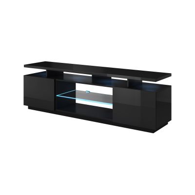 EVA TV-Schrank 180x40x52 schwarz/glänzend schwarz