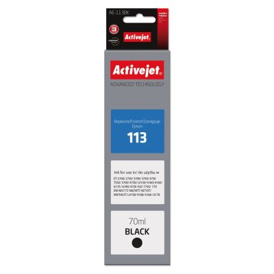 Activejet AE-113Bk Tintenflasche (Ersatz für Epson 113 C13T06B140; Supreme; 70 ml; Schwarz)
