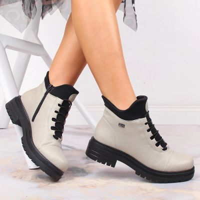 35. Wasserdichte, komfortable Damen-Winterstiefeletten in Beige Rieker Y3163-60