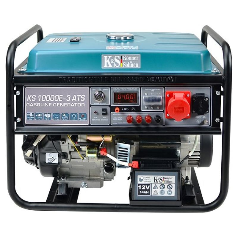 8. Könner & Söhnen KS 10000E-3 ATS Generator 7500 W 25 l Benzin Schwarz, Marine