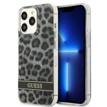 Guess GUHCP13LHSLEOK iPhone 13 Pro / 13 6.1" grau/graues Hardcase Leopard