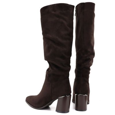 5. Damenstiefel mit Blockabsatz in Schokoladenbraun Jezzi MR2623-7