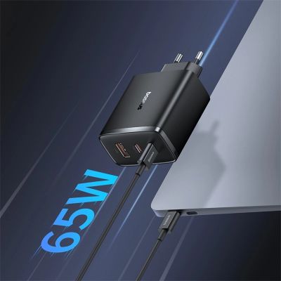 11. Baseus Cube Pro 65W GaN-Ladegerät 2x USB-C USB-A - Schwarz