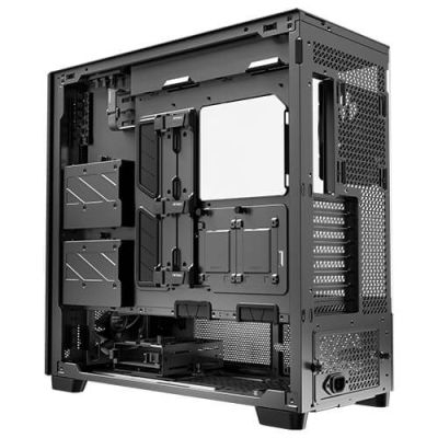 4. Antec FLUX PRO Full Tower Schwarz, Holz