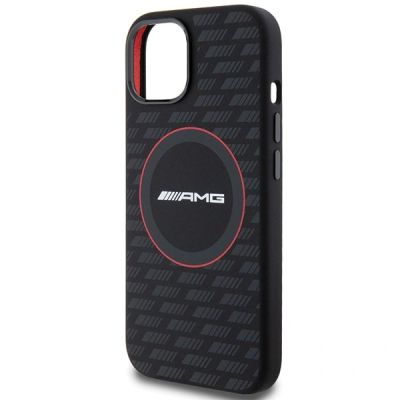 6. Mercedes AMG Silikonhülle mit Carbon-Muster und MagSafe-Funktion für iPhone 13 / 14 / 15 – Schwarz