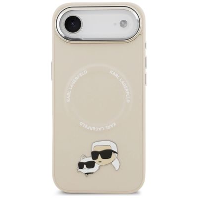 3. Karl Lagerfeld Karl & Choupette Pins MagSafe Hülle für iPhone Air - Beige