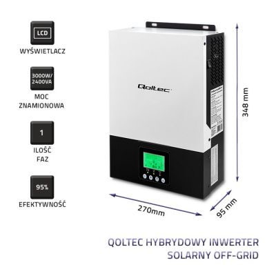 2. QOLTEC Hybrid-Off-Grid-Solarwechselrichter 2,4 kW | 80 A | MPPT | Sinus